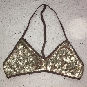 NWOT Gold Sequined Bralette 😘